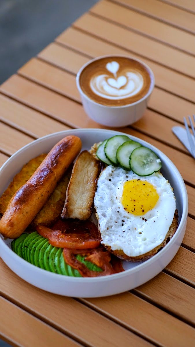Hearty Breakfast Platter with Coffee
